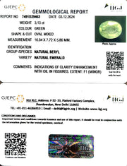 3.13/CT Natural Panna Stone with Govt. Lab Certificate-12210